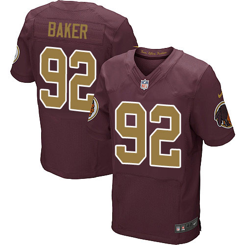 Men's Elite Chris Baker Nike Jersey Burgundy Red Alternate - #92 80th Anniversary NFL Washington Redskins